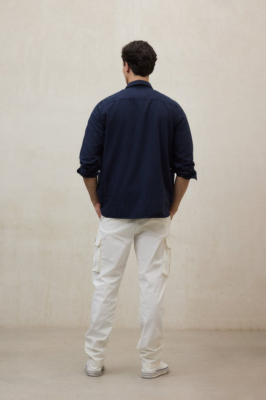 Gray חולצה מכופתרת ארוכה לגברים Felipe ECOALF