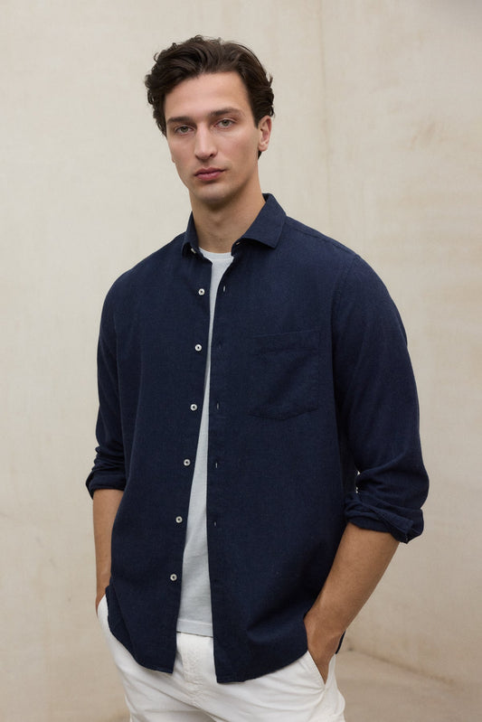 Gray חולצה מכופתרת ארוכה לגברים Felipe ECOALF