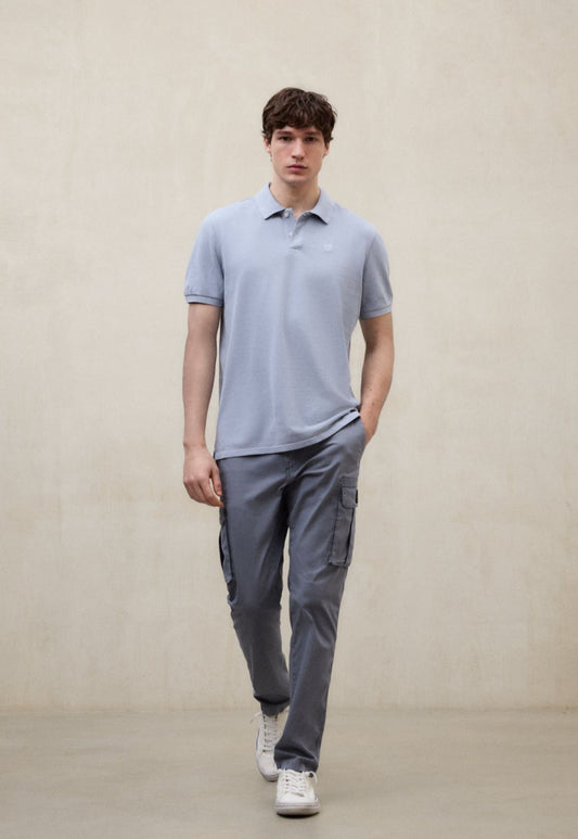 Light Gray חולצת פולו קצרה לגברים Tedan Polo ECOALF