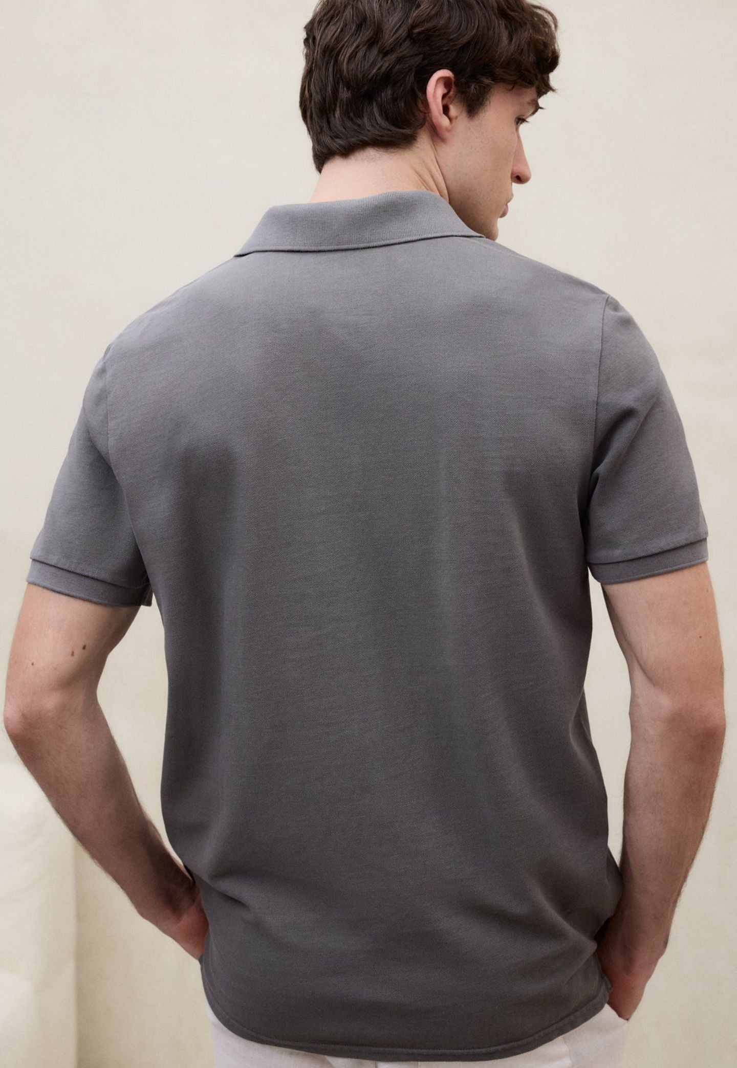 Light Gray חולצת פולו קצרה לגברים Tedan Polo ECOALF