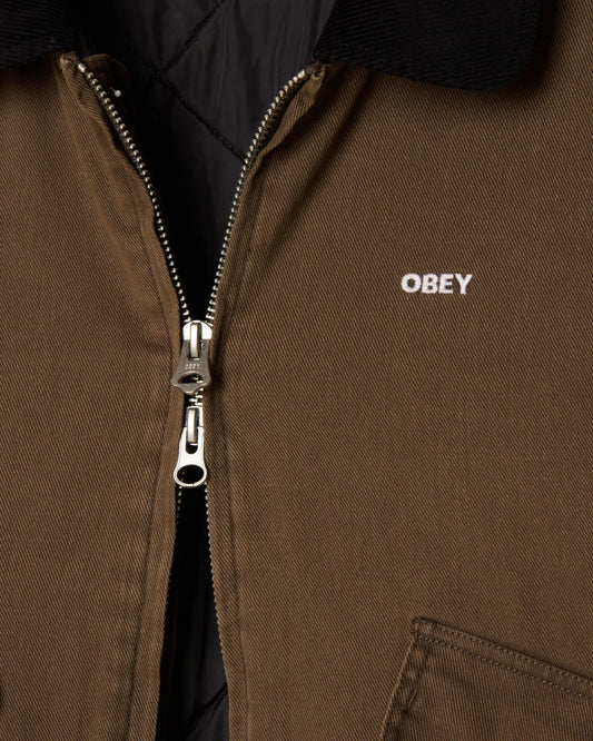 Dark Olive Green ג'קט לגברים Fade Wash CWU OBEY