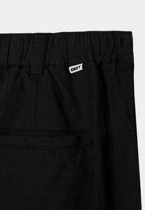 Black מכנסי פשתן לגברים Obey Foster Pleated Linen OBEY