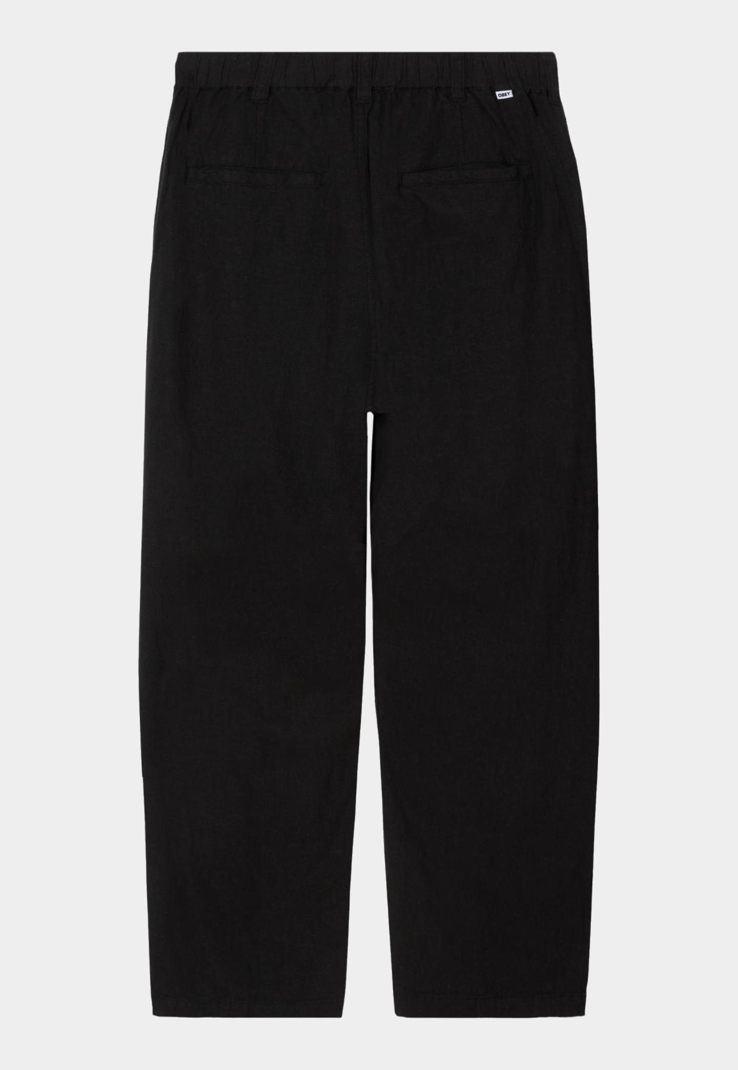 Black מכנסי פשתן לגברים Obey Foster Pleated Linen OBEY