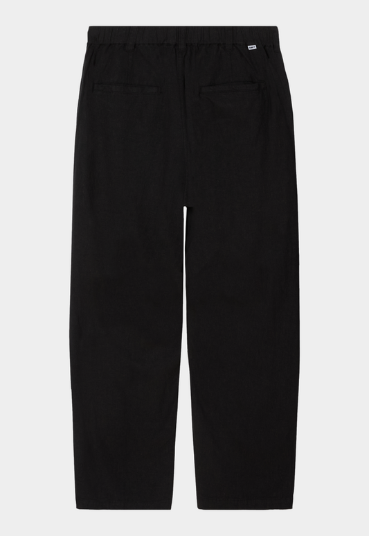 Black מכנסי פשתן לגברים Obey Foster Pleated Linen OBEY