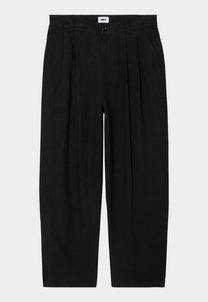 Black מכנסי פשתן לגברים Obey Foster Pleated Linen OBEY