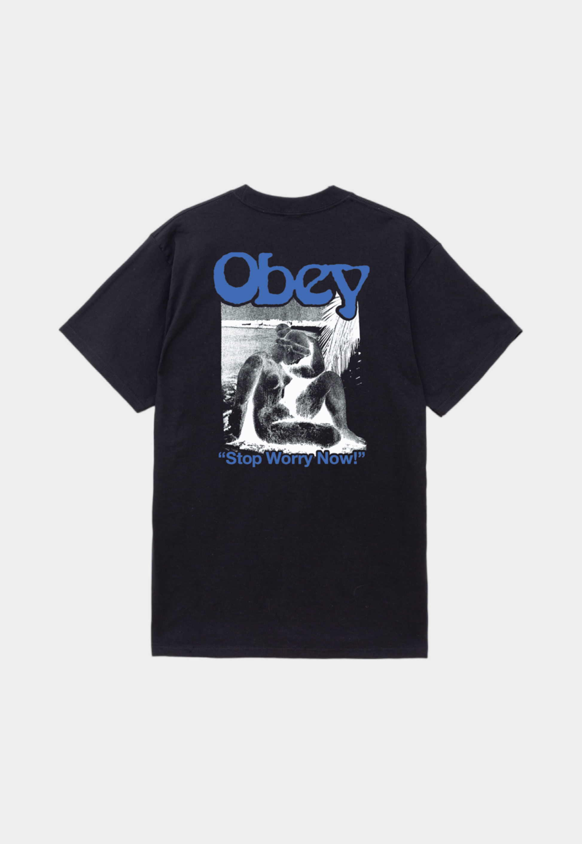 Lavender טי שירט קצרה לגברים Stop Worry OBEY