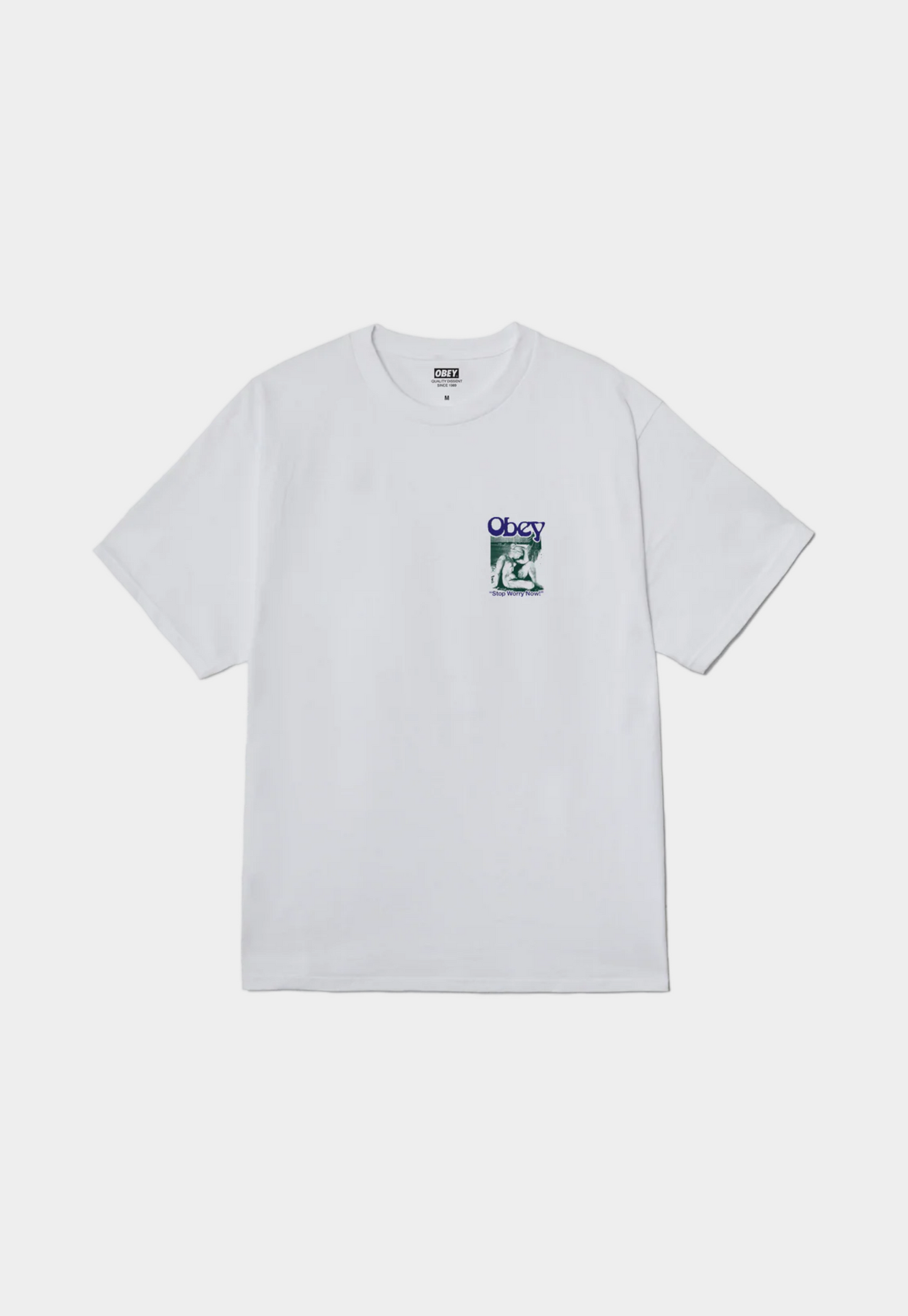Lavender טי שירט קצרה לגברים Stop Worry OBEY