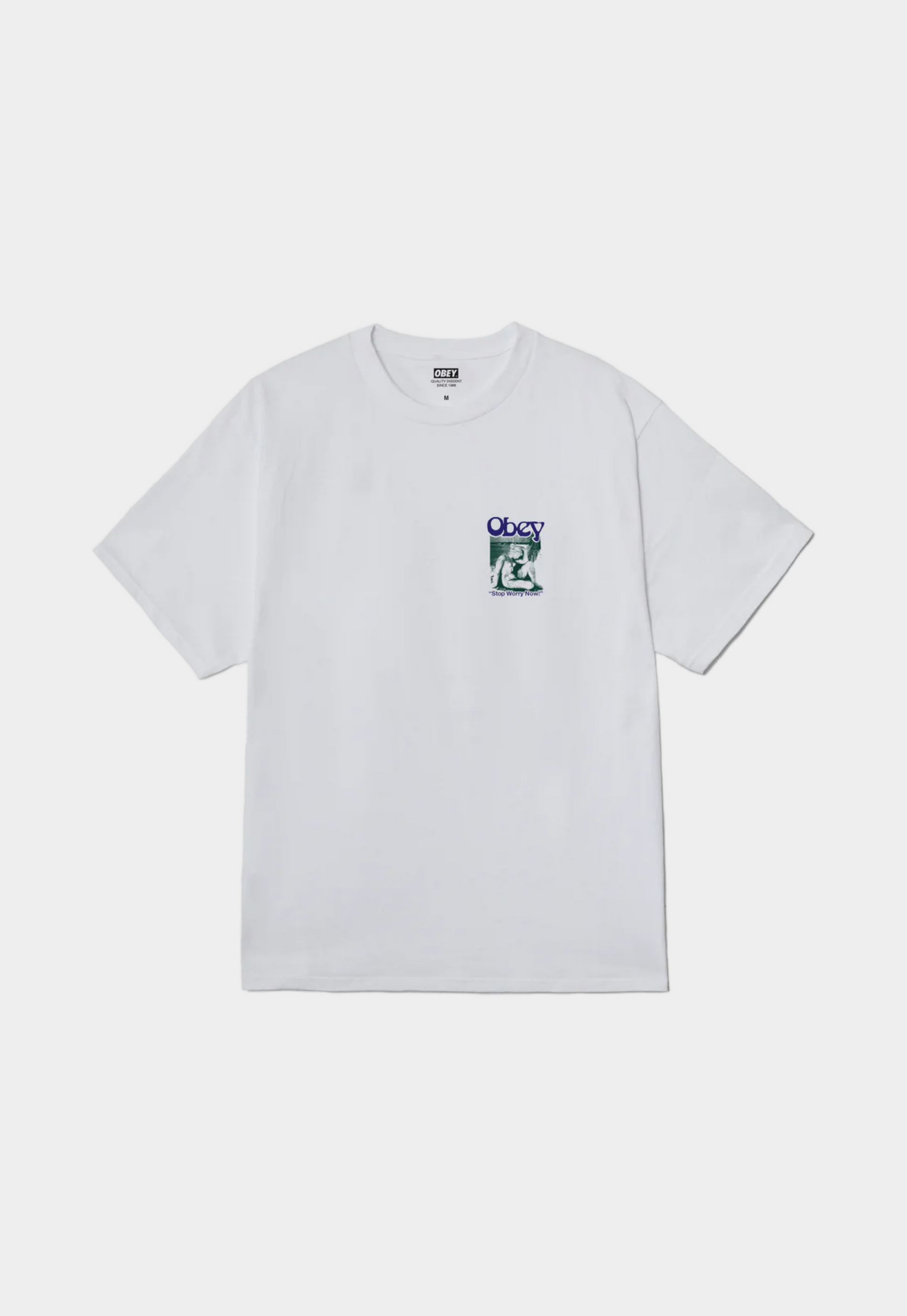 Lavender טי שירט קצרה לגברים Stop Worry OBEY