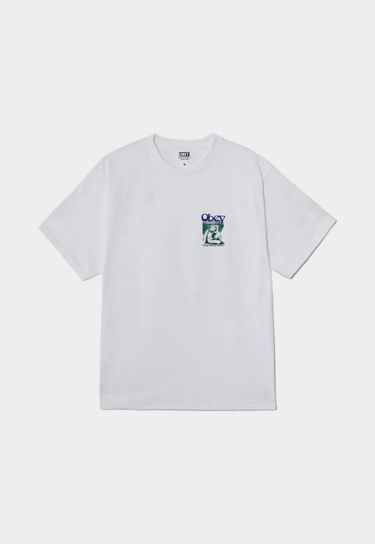 Lavender טי שירט קצרה לגברים Stop Worry OBEY