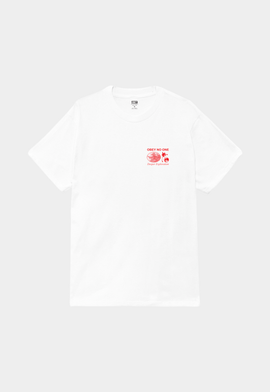 White Smoke טי שירט קצרה לגברים Deeper Explration OBEY