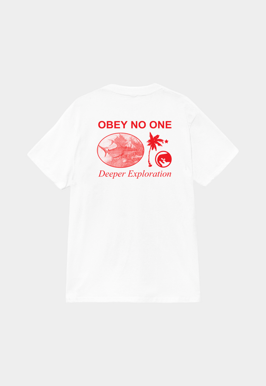 White Smoke טי שירט קצרה לגברים Deeper Explration OBEY