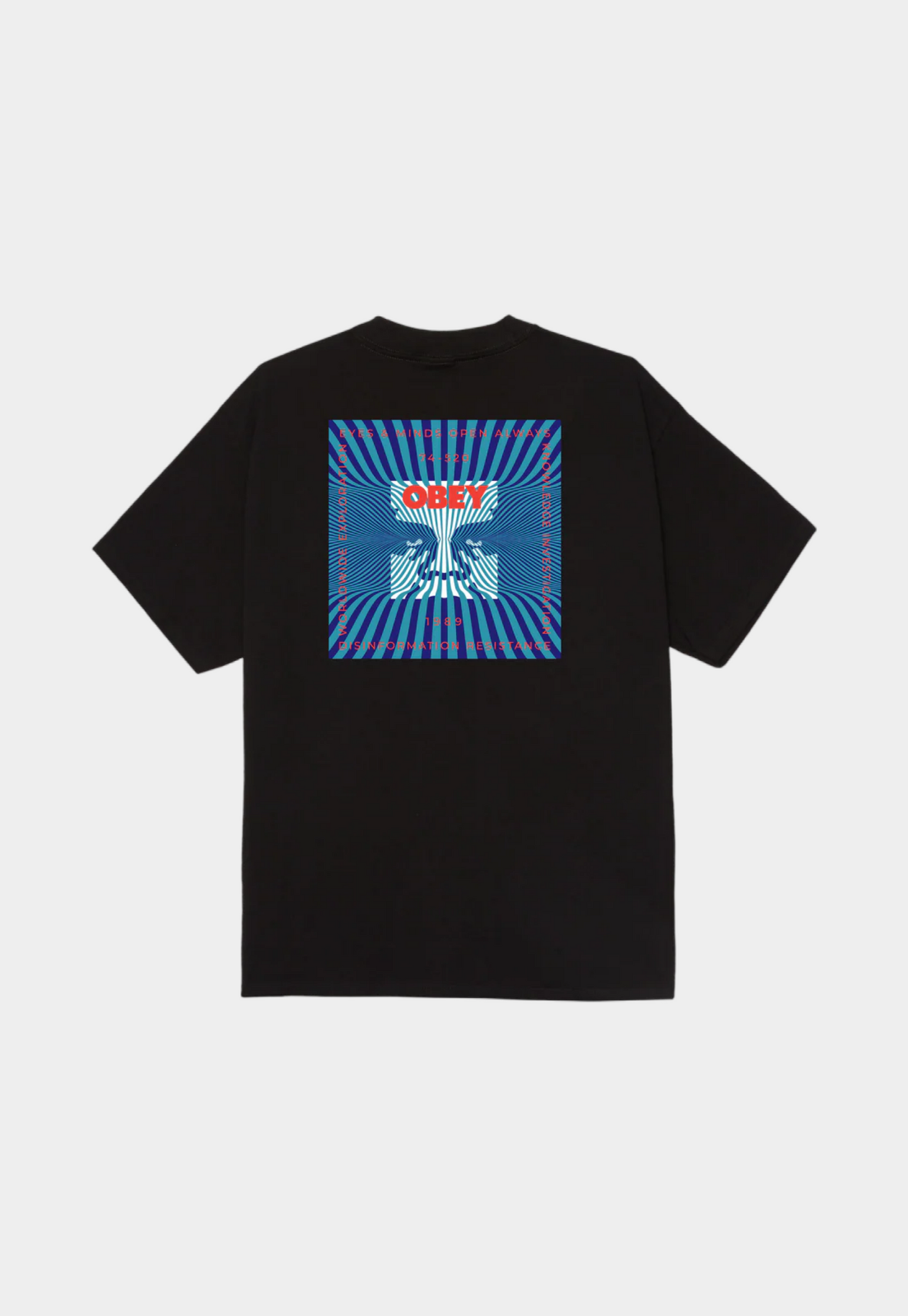 Dark Slate Gray טי שירט קצרה לגברים Disinformation OBEY