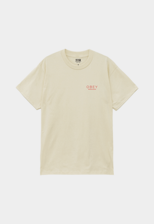 Antique White טי שירט קצרה לגברים Bella OBEY