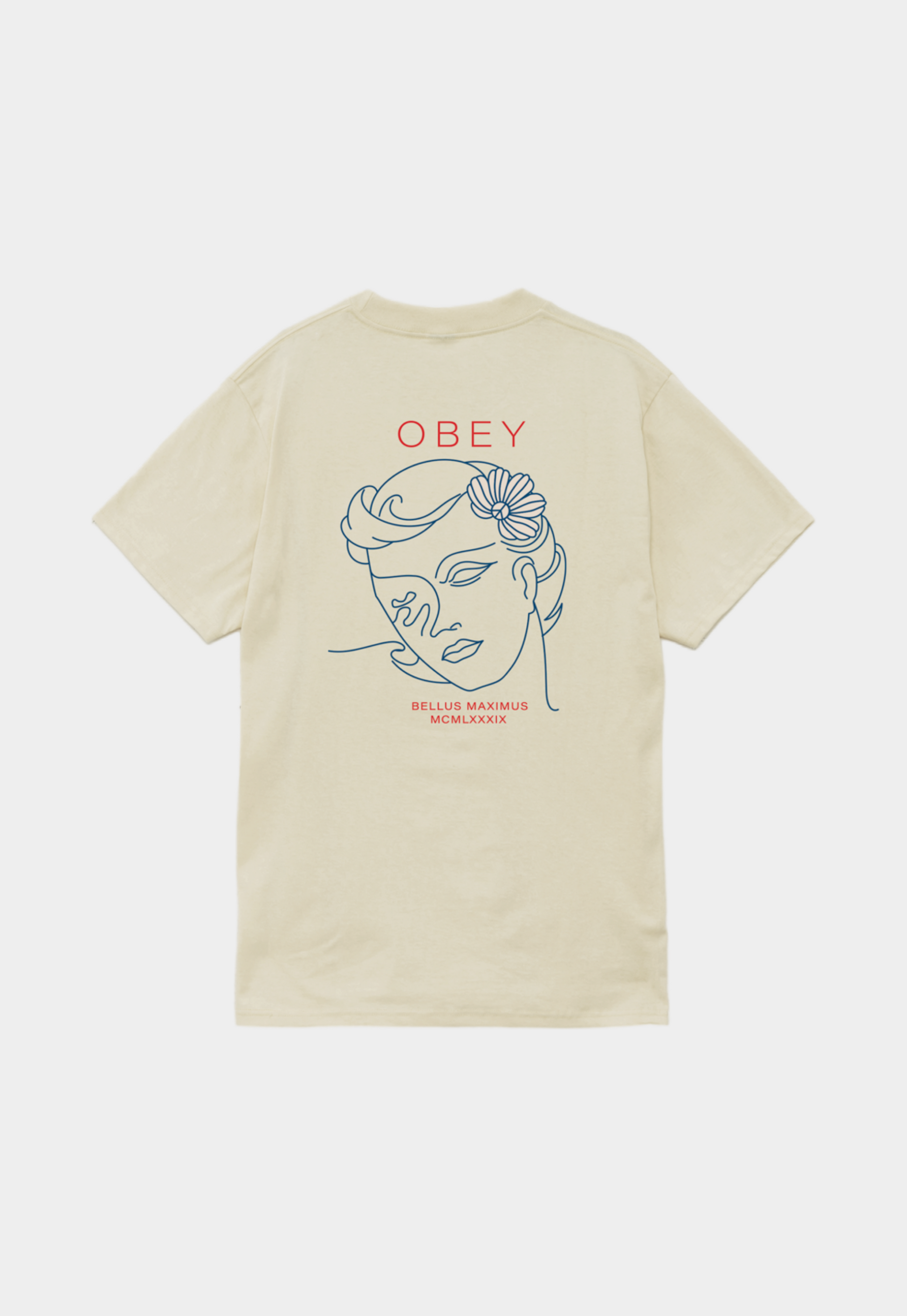 Antique White טי שירט קצרה לגברים Bella OBEY