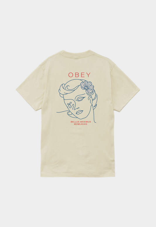 Antique White טי שירט קצרה לגברים Bella OBEY