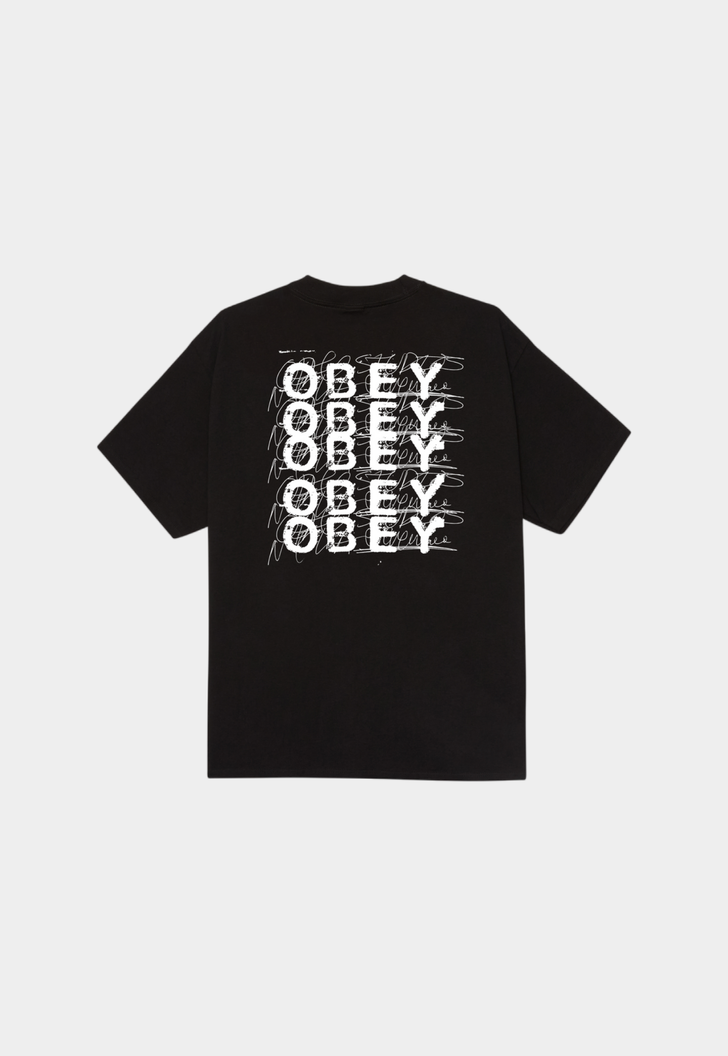Black טי שירט קצרה לגברים Scribble OBEY