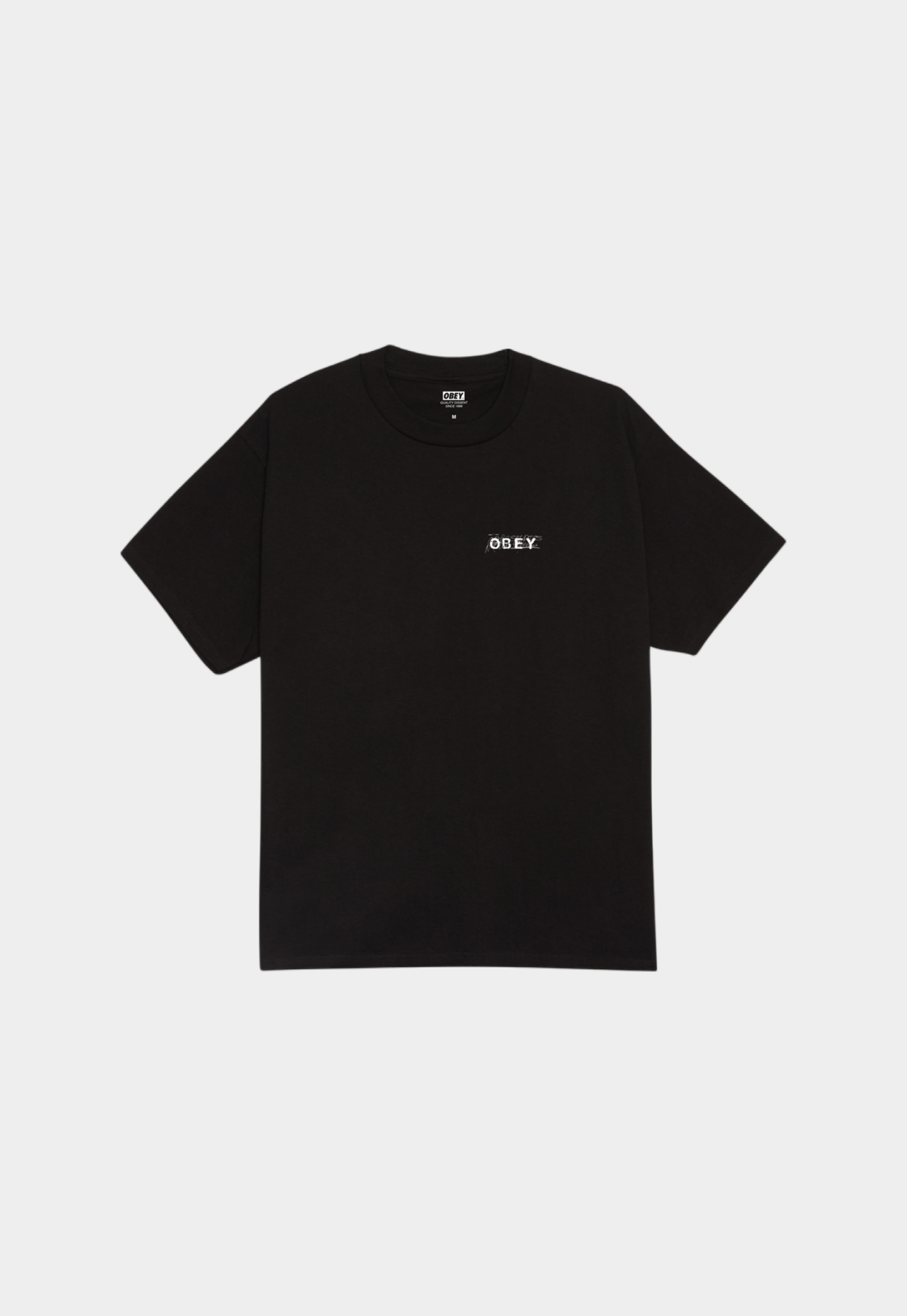 Black טי שירט קצרה לגברים Scribble OBEY