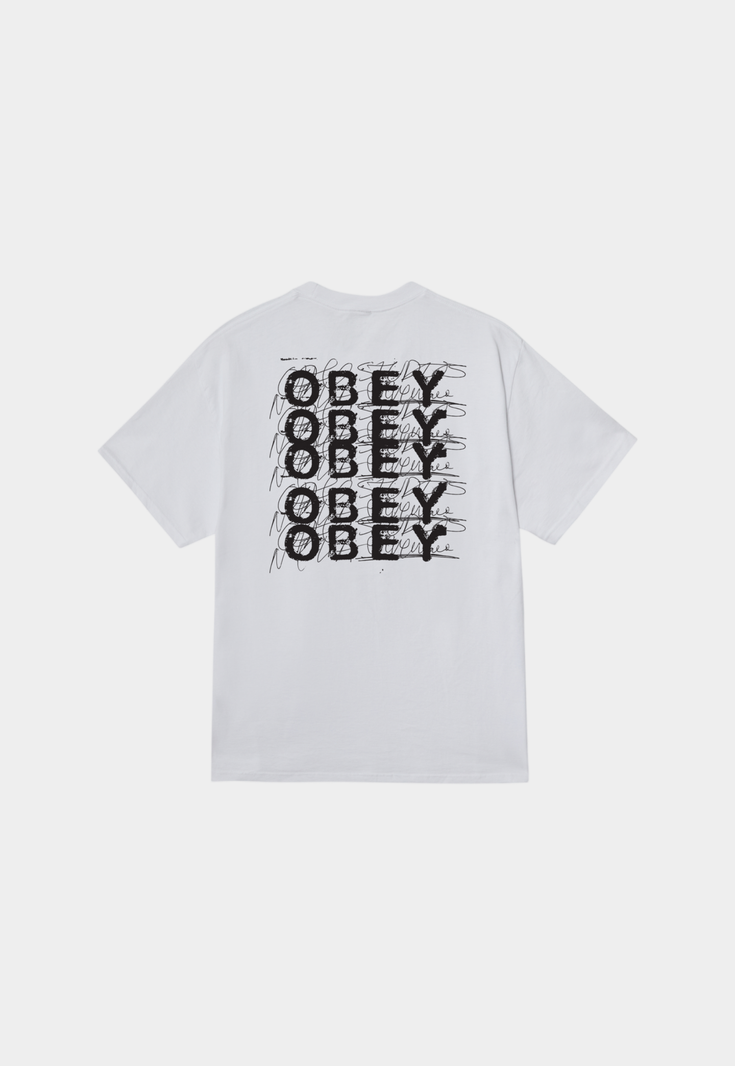 Light Gray טי שירט קצרה לגברים Scribble OBEY