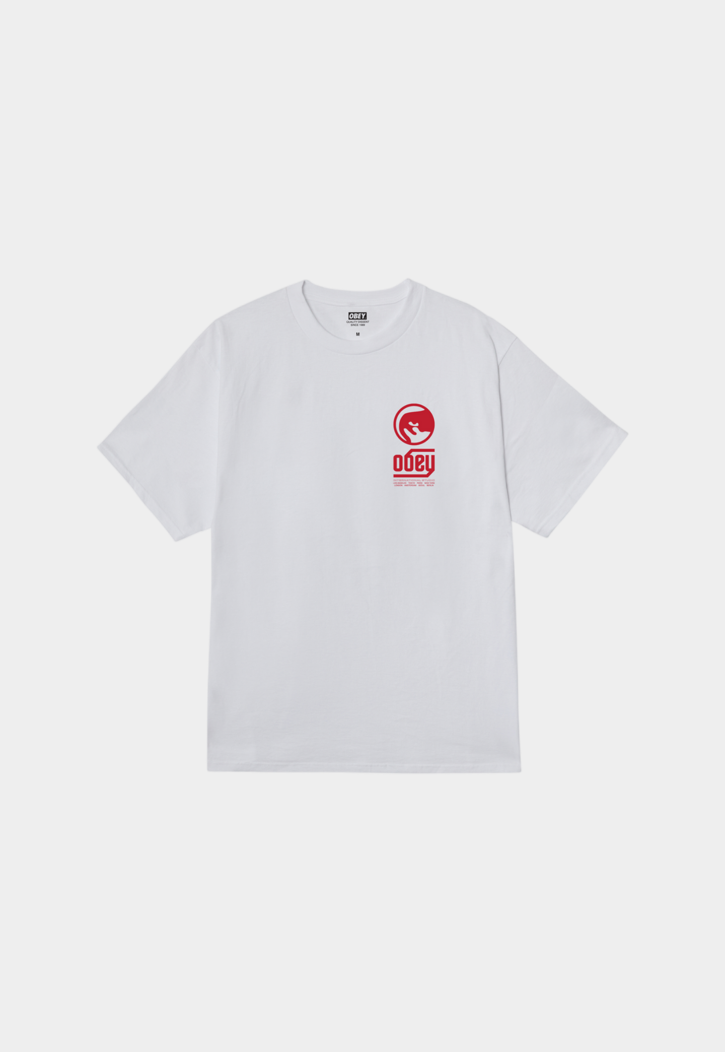 Light Gray טי שירט קצרה לגברים Trademark OBEY