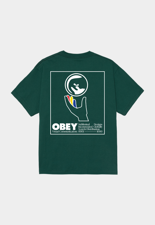 Dark Slate Gray טי שירט קצרה לגברים Obey Global Systems OBEY