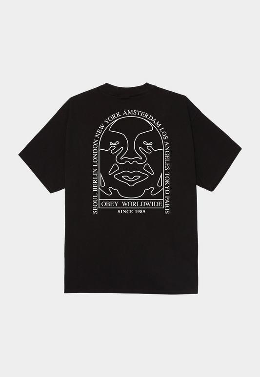 Black טי שירט לגברים Obey Icon Arch OBEY
