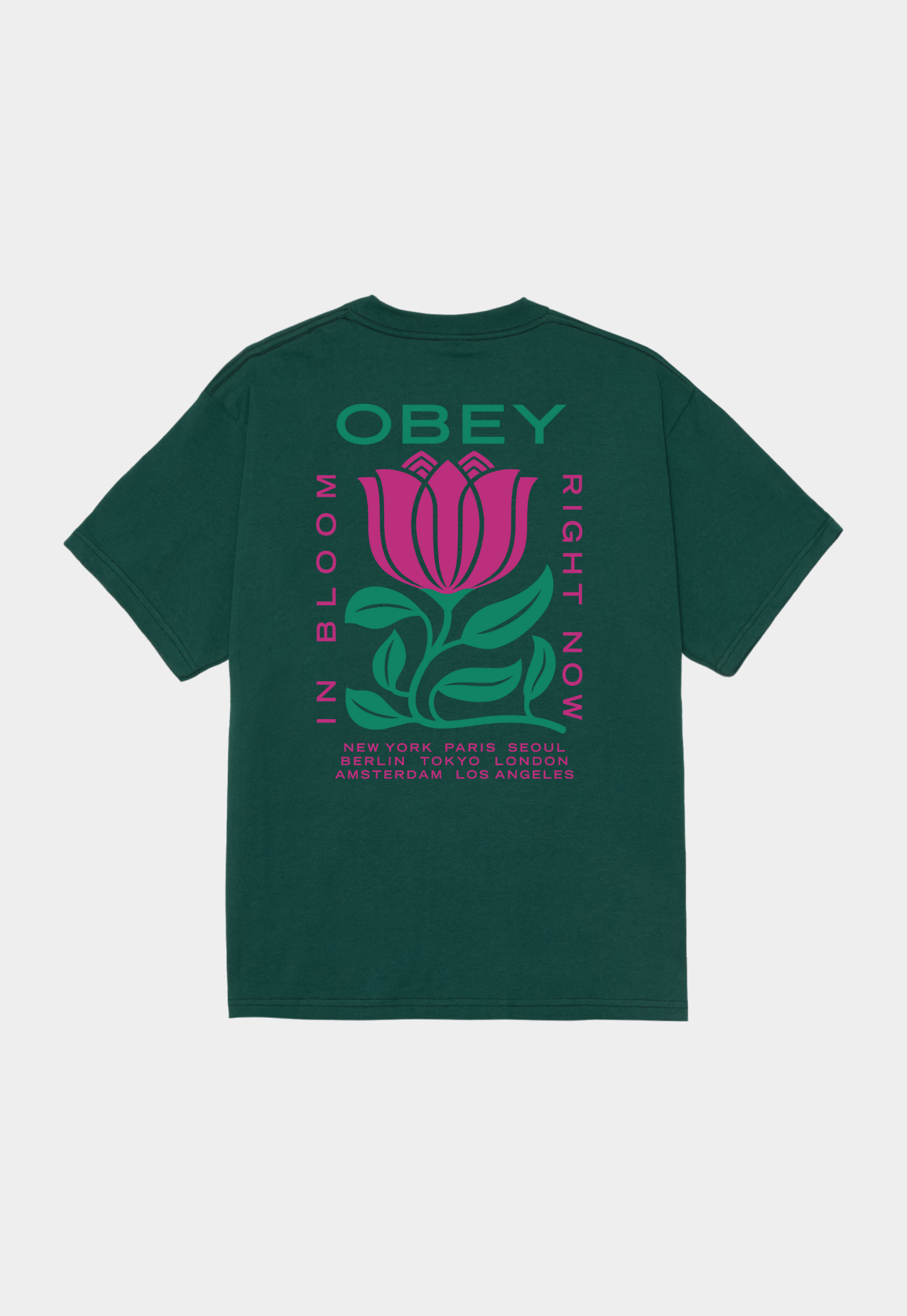 Dark Slate Gray טי שירט לגברים Obey In Bloom OBEY