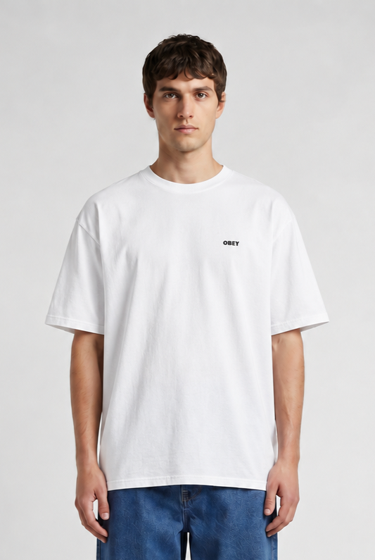 Light Gray טי שירט קצרה לגברים The Medium Is The Message OBEY