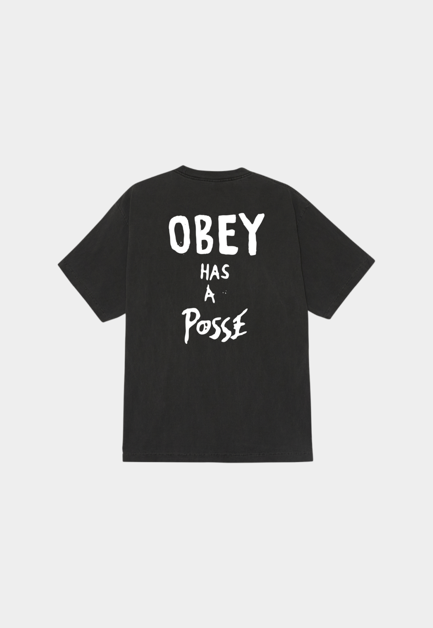 Dark Slate Gray טי שירט קצרה לגברים Has A Posse OBEY