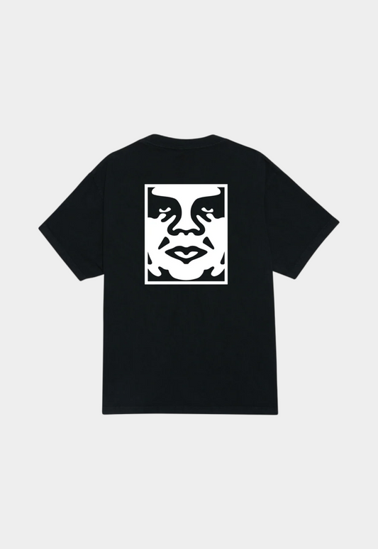 Black טי שירט קצרה לגברים Bold OBEY