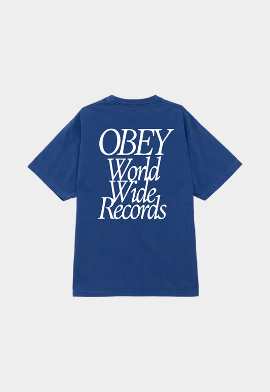 Dark Slate Blue טי שירט קצרה לגברים Worldwide OBEY