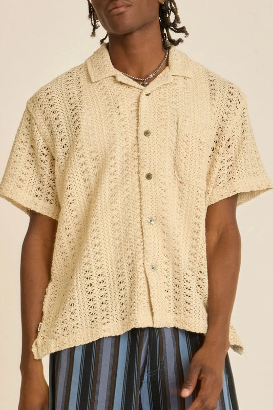 Wheat חולצה מכופתרת קצרה קרושה לגברים Harison OBEY