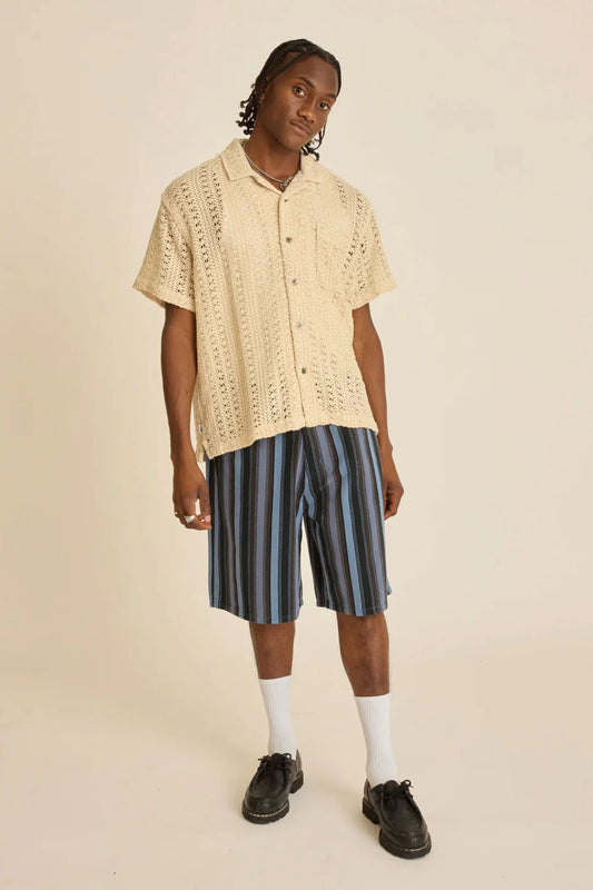 Wheat חולצה מכופתרת קצרה קרושה לגברים Harison OBEY