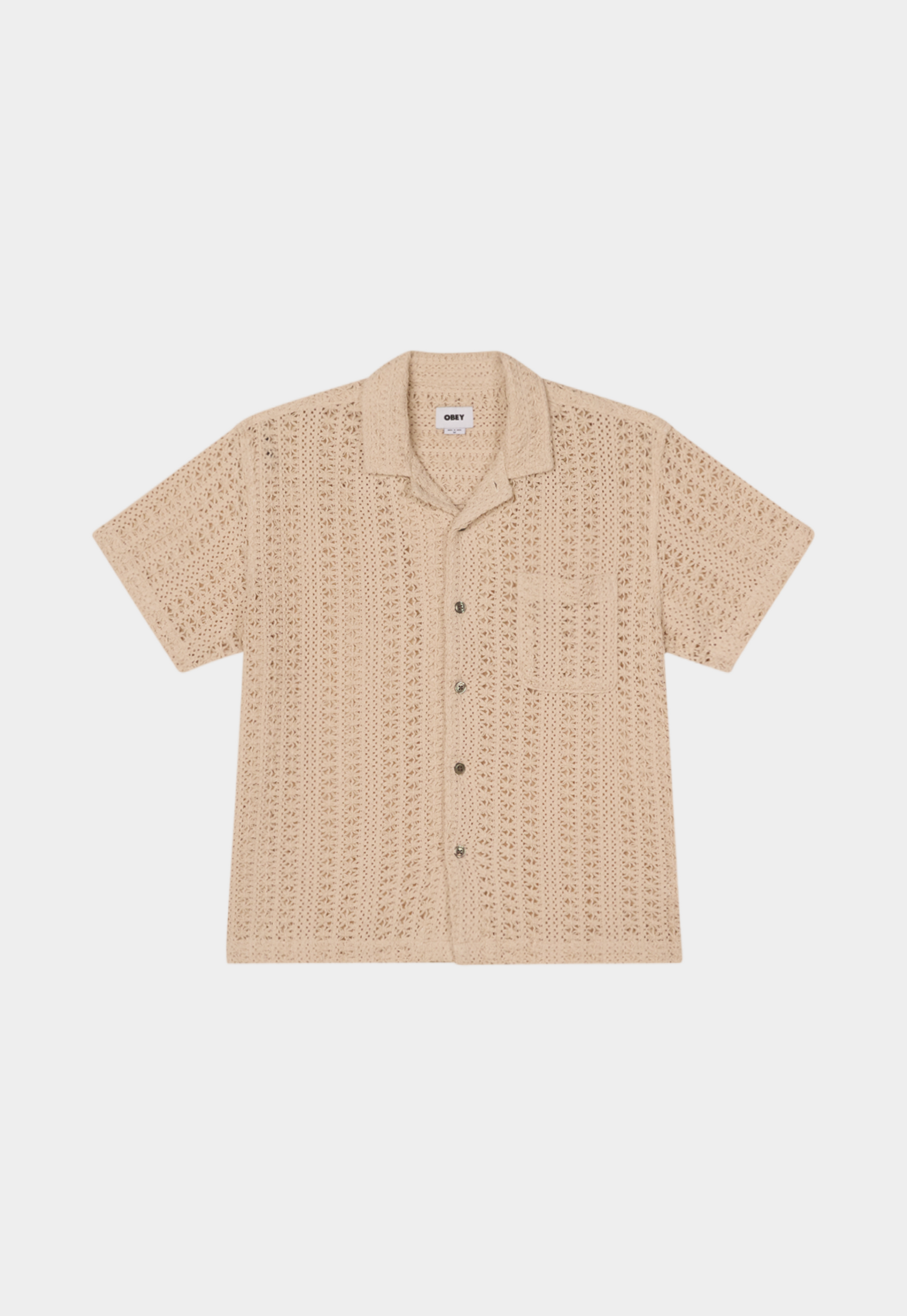 Lavender חולצה מכופתרת קצרה קרושה לגברים Harison OBEY