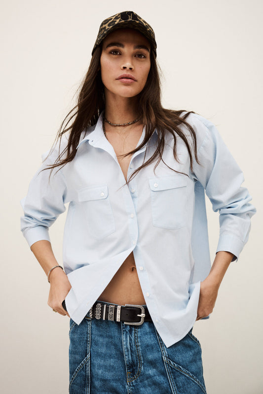 Lavender חולצה מכופתרת ארוכה לנשים Porzia BA&SH