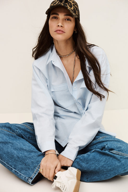 Antique White חולצה מכופתרת ארוכה לנשים Porzia BA&SH