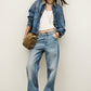 Light Gray JEANS RIZIE ג'ינס ארוך BA&SH