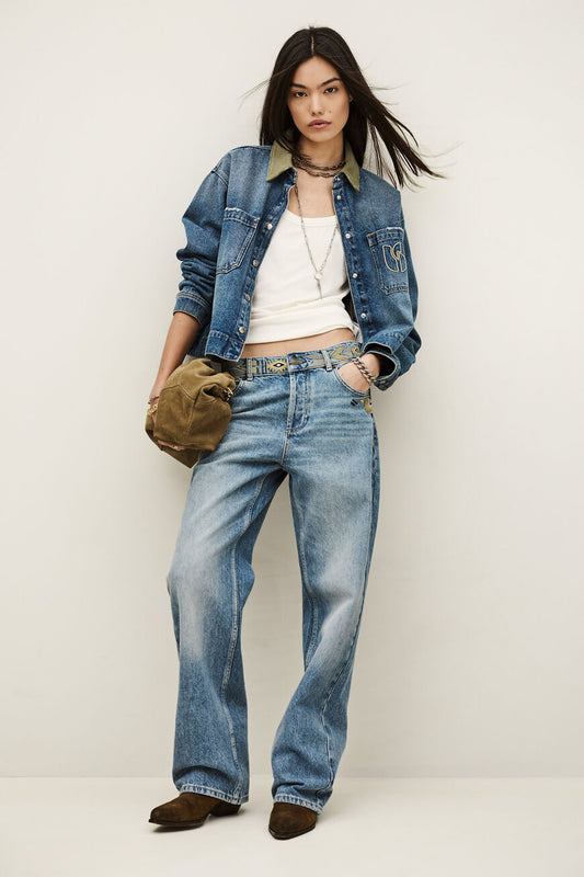 Light Gray JEANS RIZIE ג'ינס ארוך BA&SH