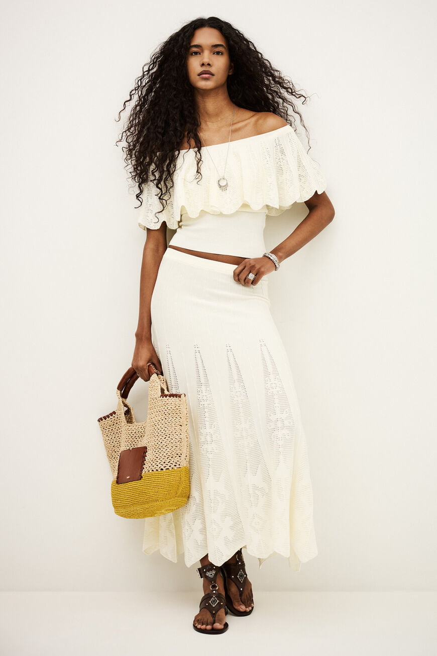 Antique White SKIRT SERTA חצאית מקסי BA&SH