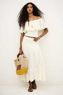 Antique White SKIRT SERTA חצאית מקסי BA&SH