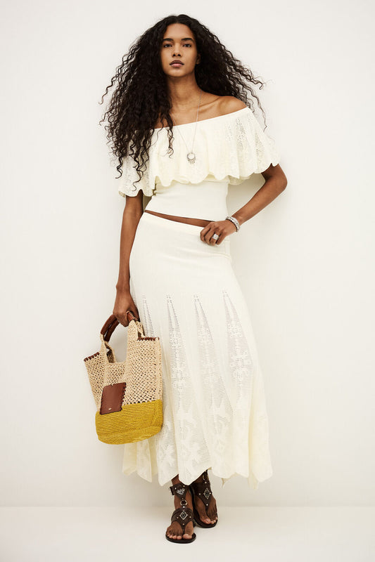 Antique White SKIRT SERTA חצאית מקסי BA&SH