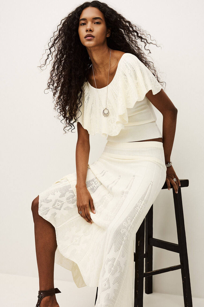 Antique White SKIRT SERTA חצאית מקסי BA&SH