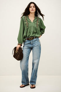 Antique White BLOUSE TILT חולצה ארוכה BA&SH