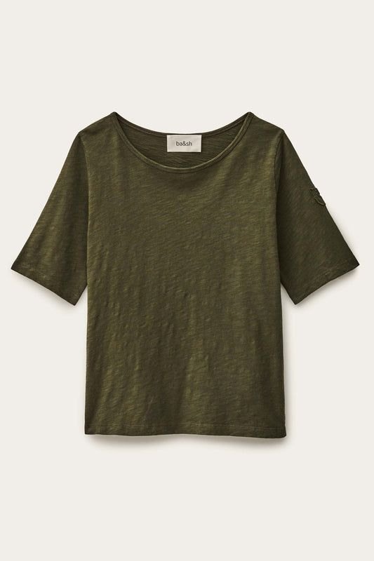 Dark Olive Green טי שירט קצרה לנשים Vina BA&SH