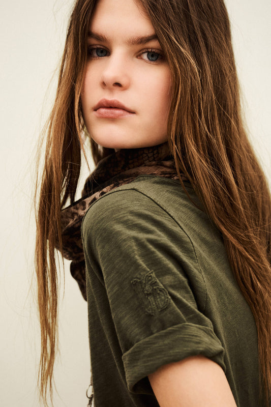 Dark Slate Gray טי שירט קצרה לנשים Vina BA&SH