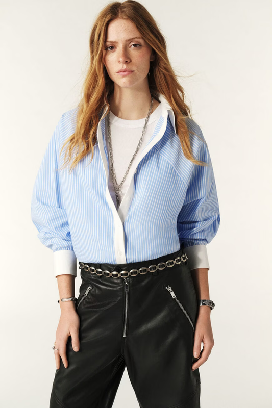 Dark Slate Gray חולצה מכופתרת ארוכה לנשים Hanae BA&SH