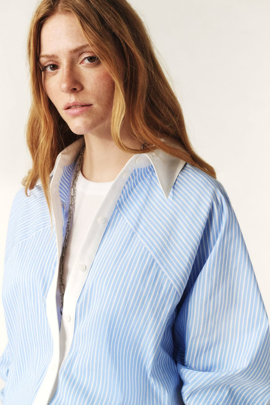 Light Gray חולצה מכופתרת ארוכה לנשים Hanae BA&SH