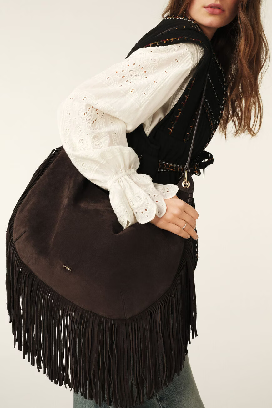 Antique White תיק צד לנשים Fringes BA&SH
