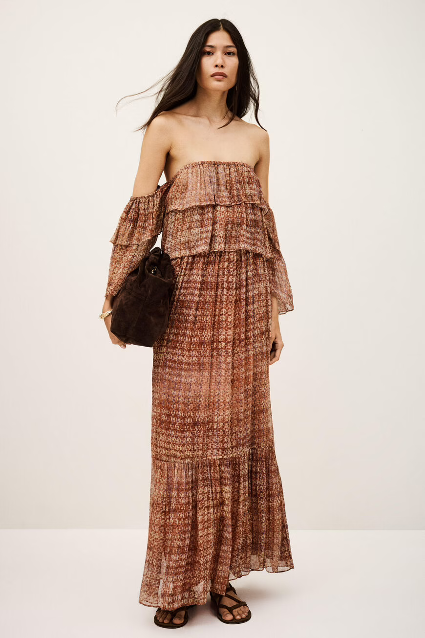 Antique White שמלת מקסי לנשים Robbie BA&SH