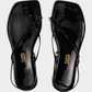 Black סנדלי עור לנשים Square Toe Millie TKEES