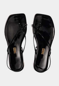 Black סנדלי עור לנשים Square Toe Millie TKEES